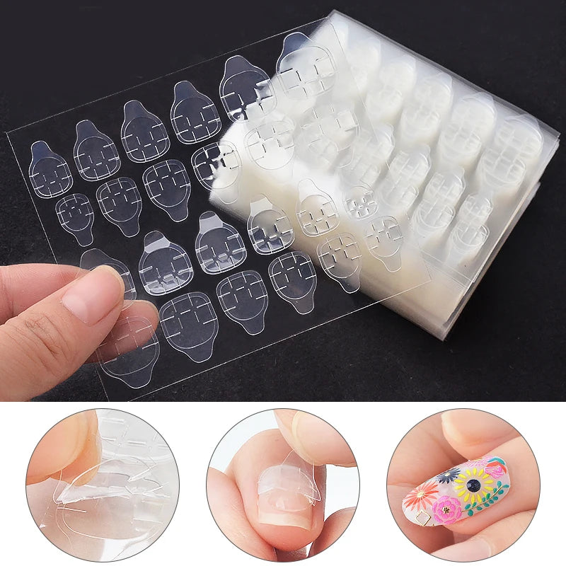 240Pcs Double Side Adhesive Tape Glue Sticker False Nail Glue for Fake Nails Tips Clear Jelly Gel Pad Press on Nails Manicure 23