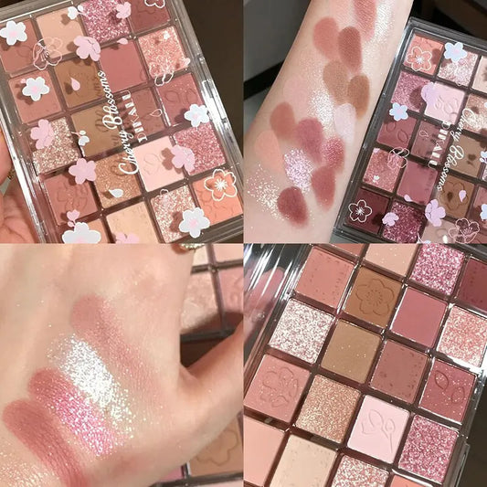 Evening Cherry Dance Eyeshadow Tray 20 Color Large Plate Pearl Matte Bright Milk Tea Color Affordable Spring