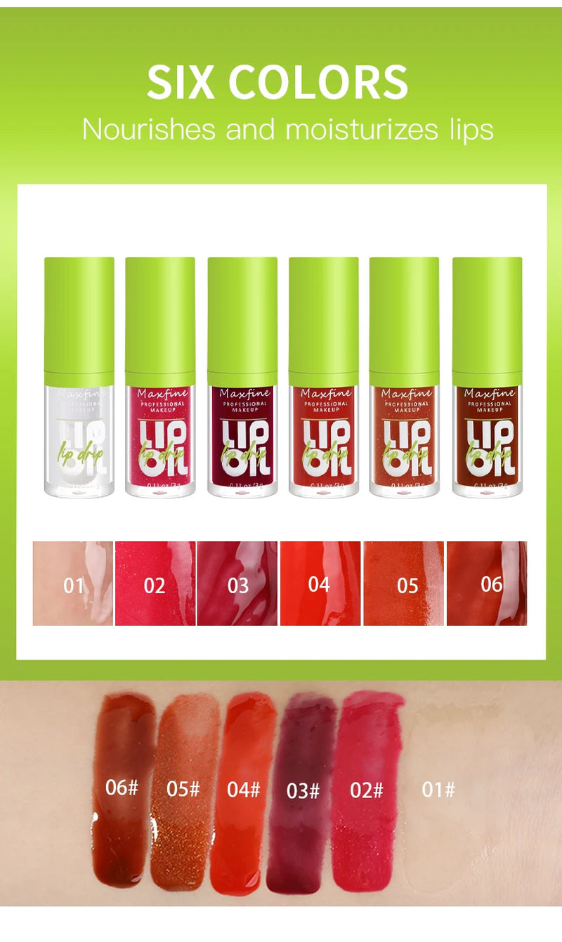 6-Tone Moisturizing Lip Gloss Luminous Oil Lip Gloss, Moisturizing Transparent Liquid Lip Gloss, Natural Lip Enhancer, Make Lips