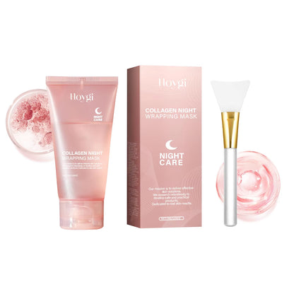 Collagen Peel-Off Mask Deep Hydrating Fade Fine Lines Firming Shrink Pores Brightening Overnight Wrapping Mask Face Skin Care